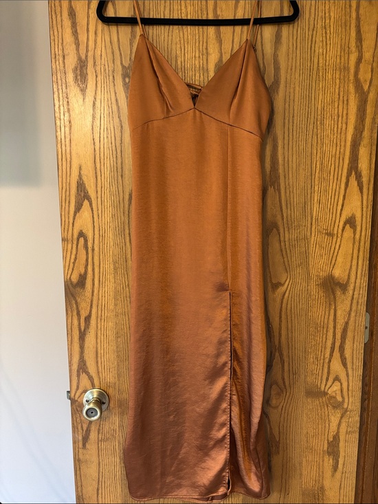 wild fable Dresses & Skirts - Satin Slip Midi Dress in Copper